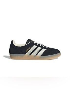 Adidas Gazelle Black Suede Sneakers with White Stripes.  Size 8